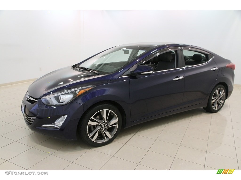 2014 Elantra Limited Sedan - Blue / Gray photo #3