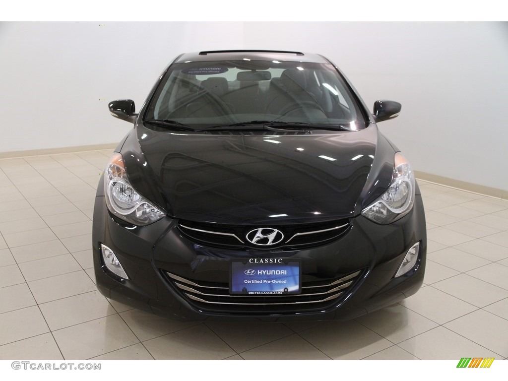 2012 Elantra Limited - Black Noir Pearl / Black photo #2