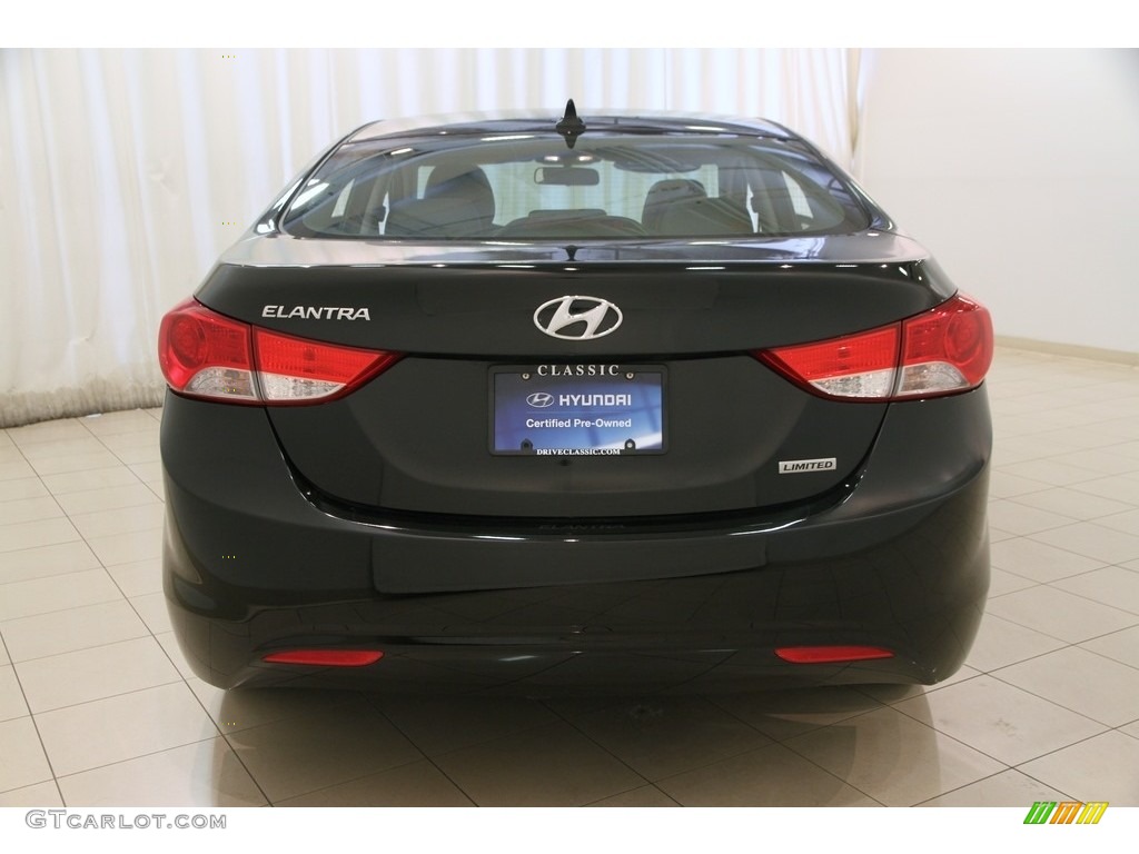 2012 Elantra Limited - Black Noir Pearl / Black photo #14