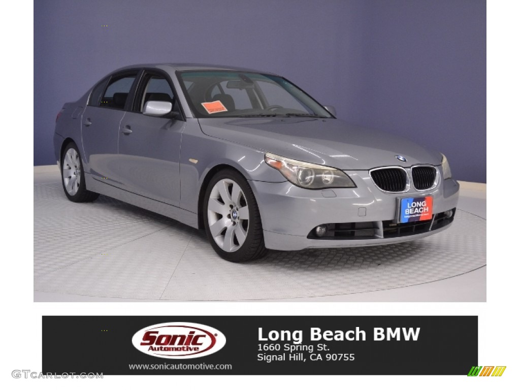 2004 5 Series 530i Sedan - Silver Grey Metallic / Black photo #1