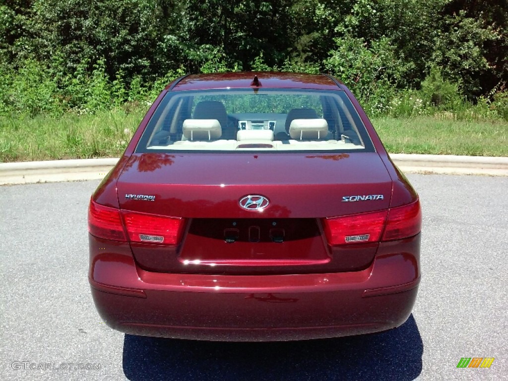 2009 Sonata GLS - Dark Cherry Red / Camel photo #6