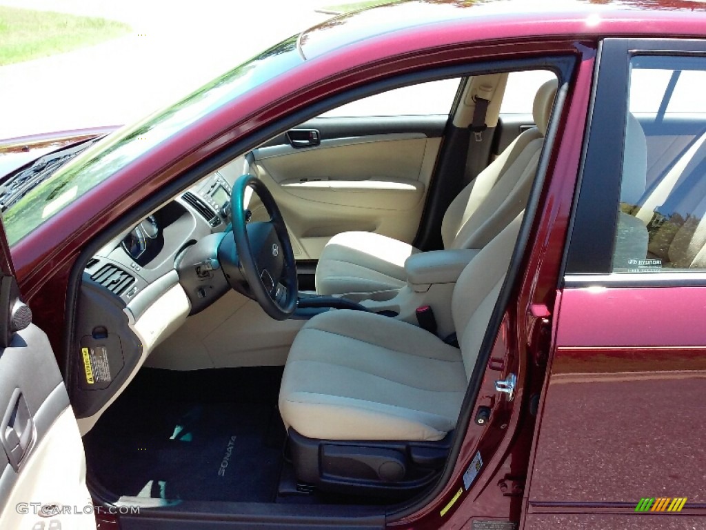 2009 Sonata GLS - Dark Cherry Red / Camel photo #9