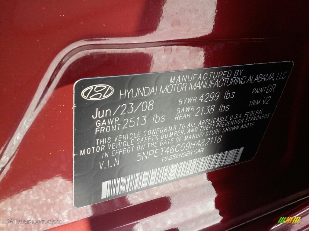 2009 Sonata GLS - Dark Cherry Red / Camel photo #23