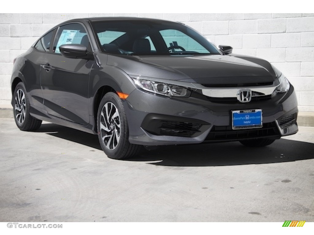 2016 Civic LX-P Coupe - Modern Steel Metallic / Black/Gray photo #1