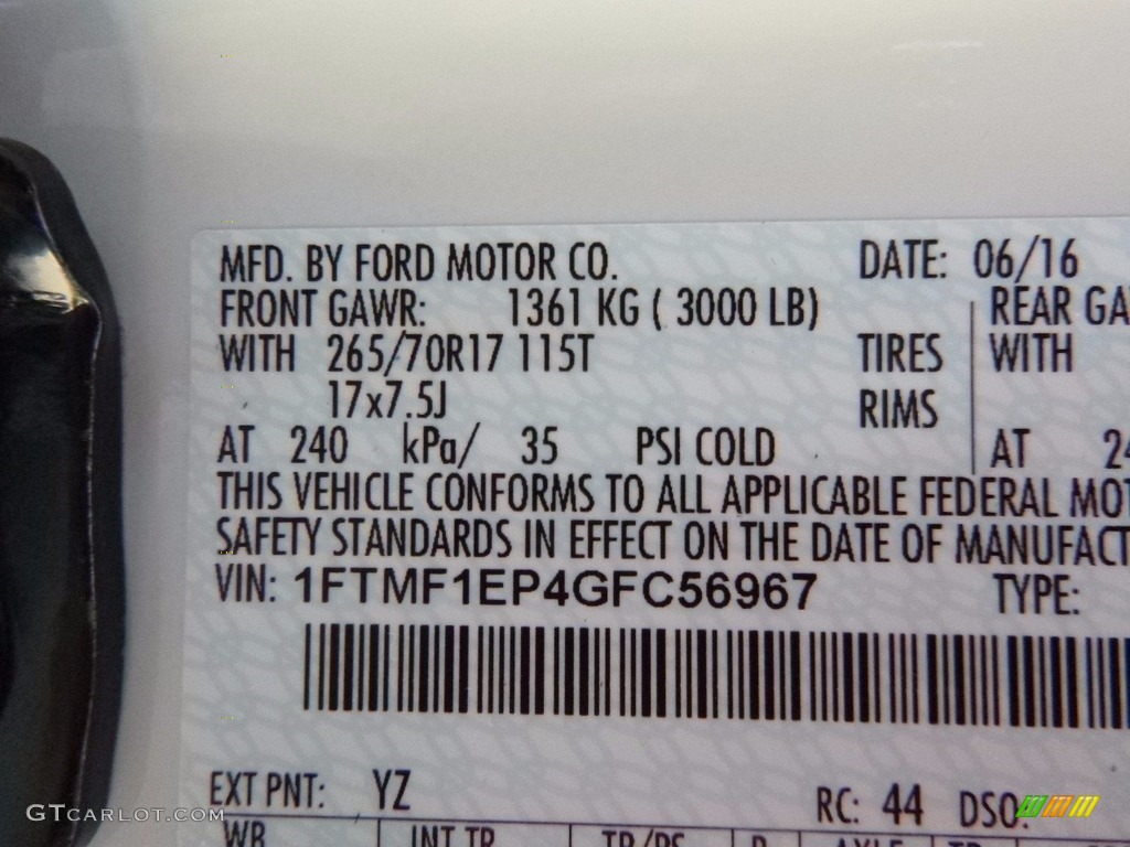 2016 F150 XL Regular Cab 4x4 - Oxford White / Medium Earth Gray photo #15