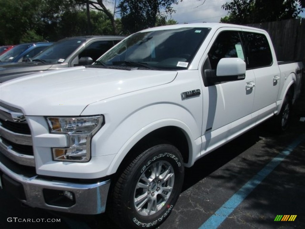 2016 F150 Lariat SuperCrew 4x4 - Oxford White / Black photo #2