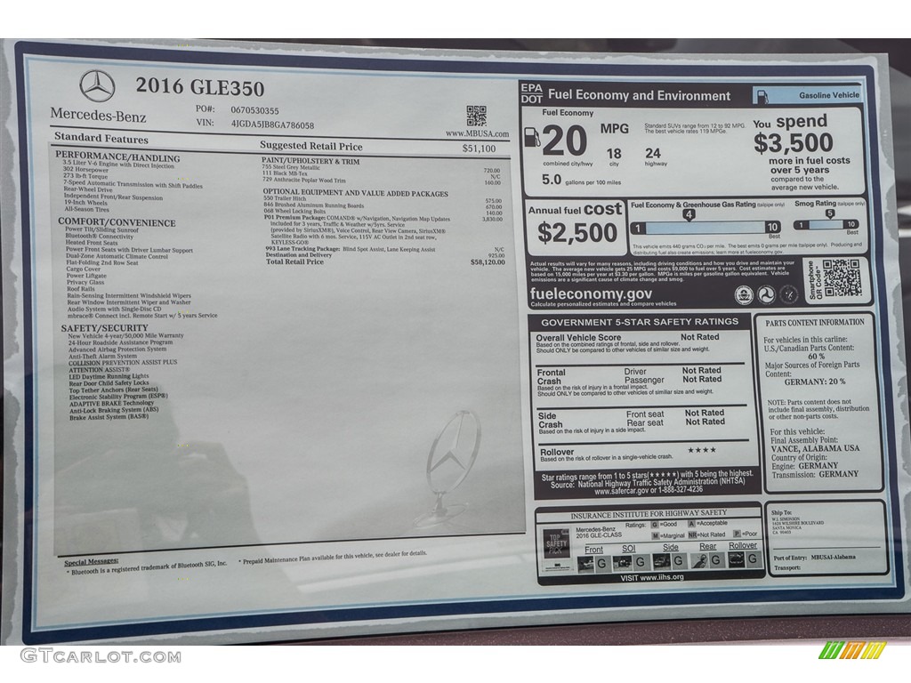 2016 GLE 350 - Steel Grey Metallic / Black photo #10