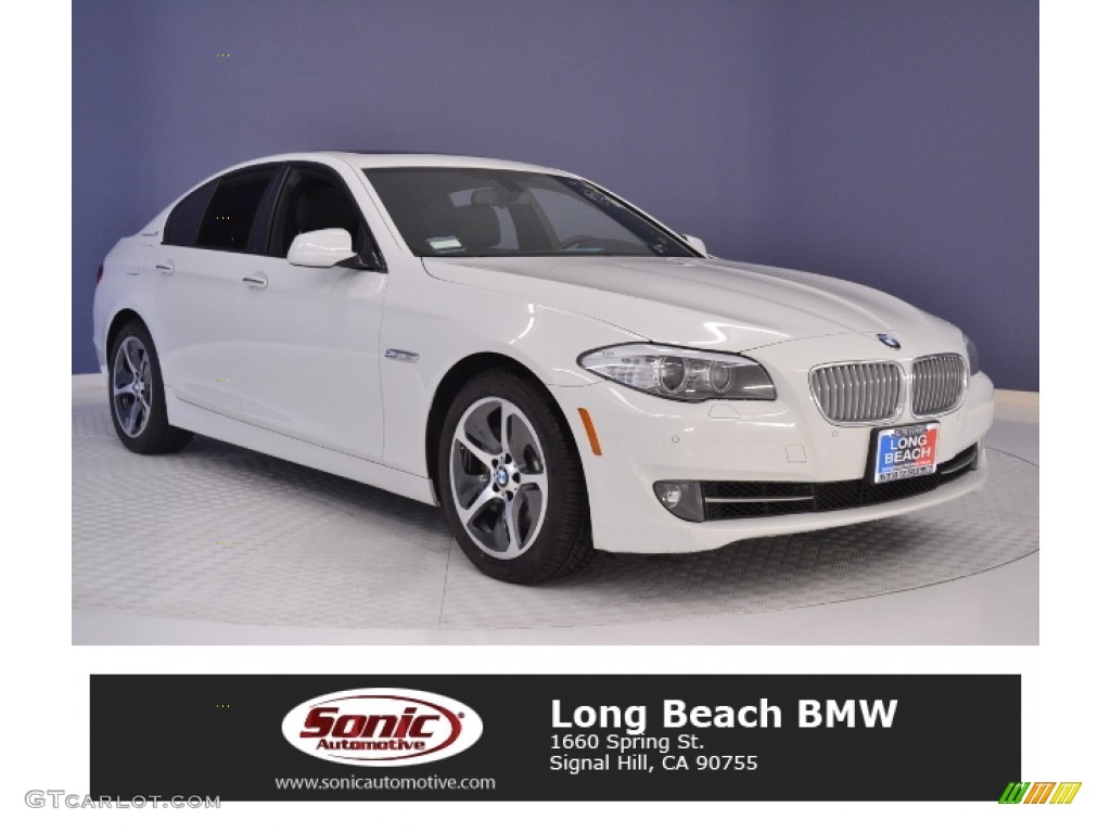 2013 5 Series ActiveHybrid 5 - Alpine White / Black photo #1