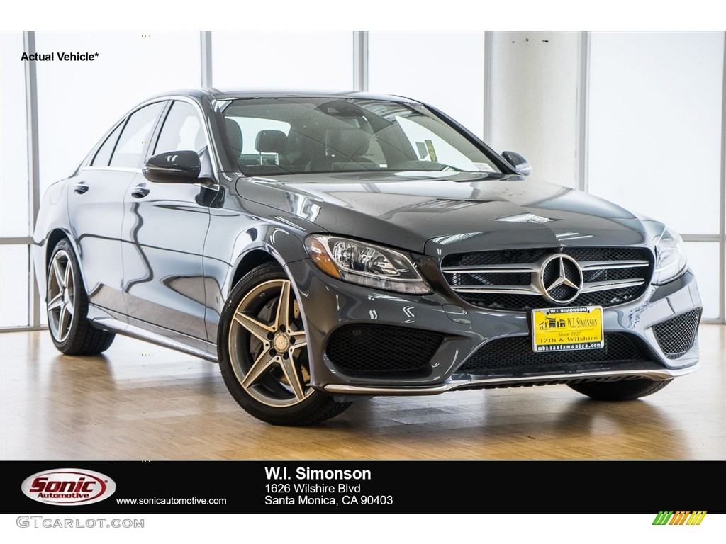 2016 C 300 Sedan - Steel Grey Metallic / Black photo #1