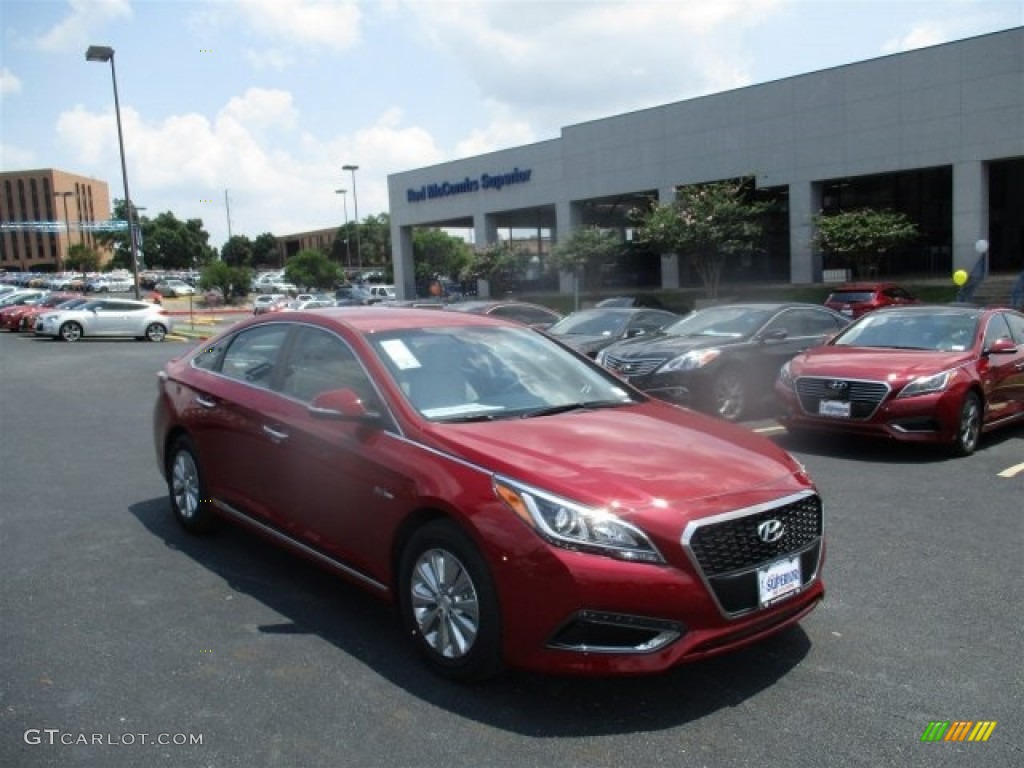 2016 Sonata Hybrid SE - Venetian Red Pearl / Gray photo #1