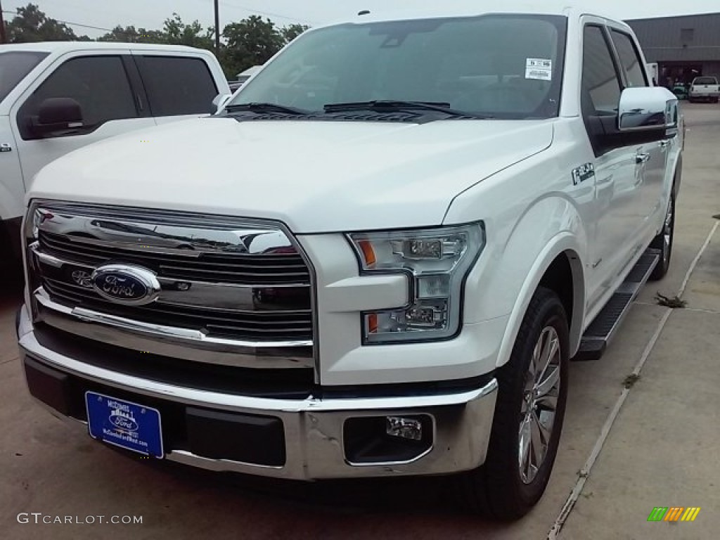 2016 F150 Lariat SuperCrew - White Platinum / Medium Light Camel photo #16