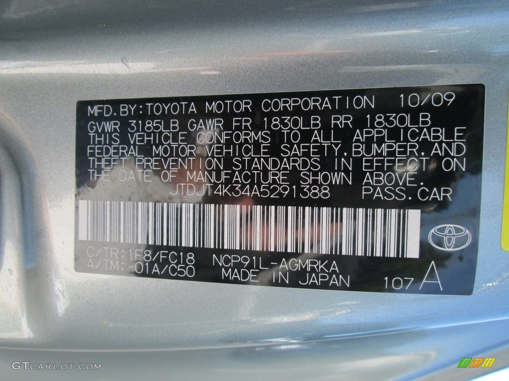 2010 Yaris 3 Door Liftback - Meteorite Metallic / Dark Charcoal photo #24