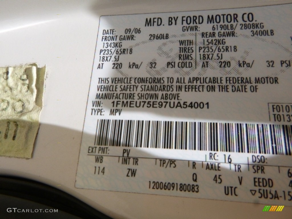 2007 Explorer Limited 4x4 - White Sand Tri-Coat / Black photo #15