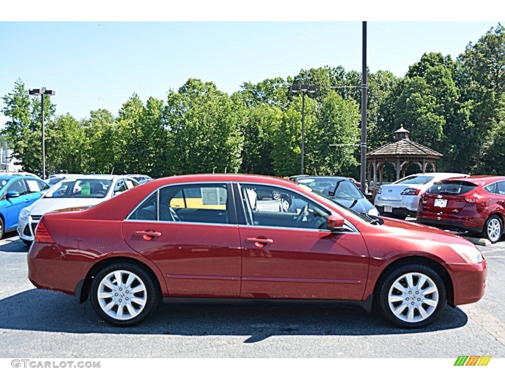 2007 Accord SE V6 Sedan - Moroccan Red Pearl / Gray photo #2