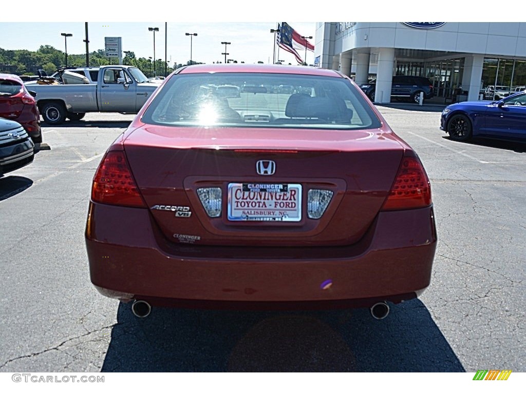 2007 Accord SE V6 Sedan - Moroccan Red Pearl / Gray photo #4