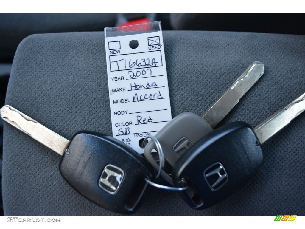 2007 Accord SE V6 Sedan - Moroccan Red Pearl / Gray photo #21