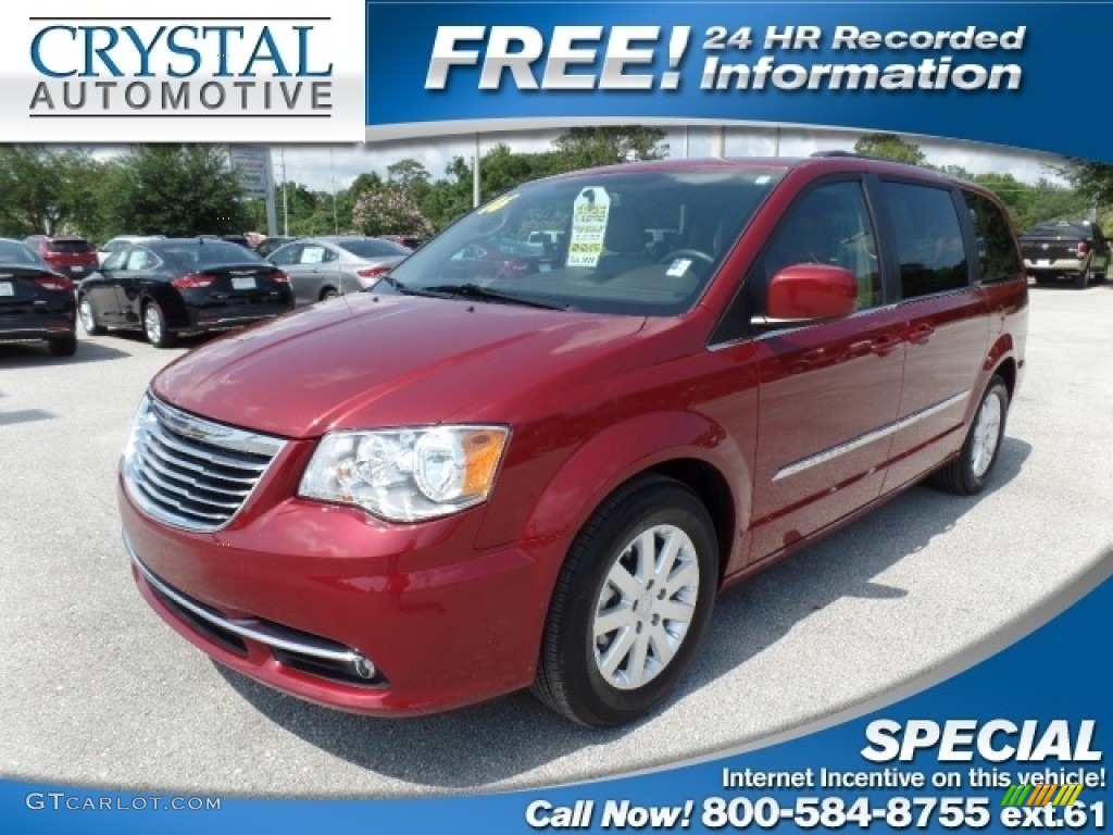 2016 Town & Country Touring - Deep Cherry Red Crystal Pearl / Dark Frost Beige/Medium Frost Beige photo #1