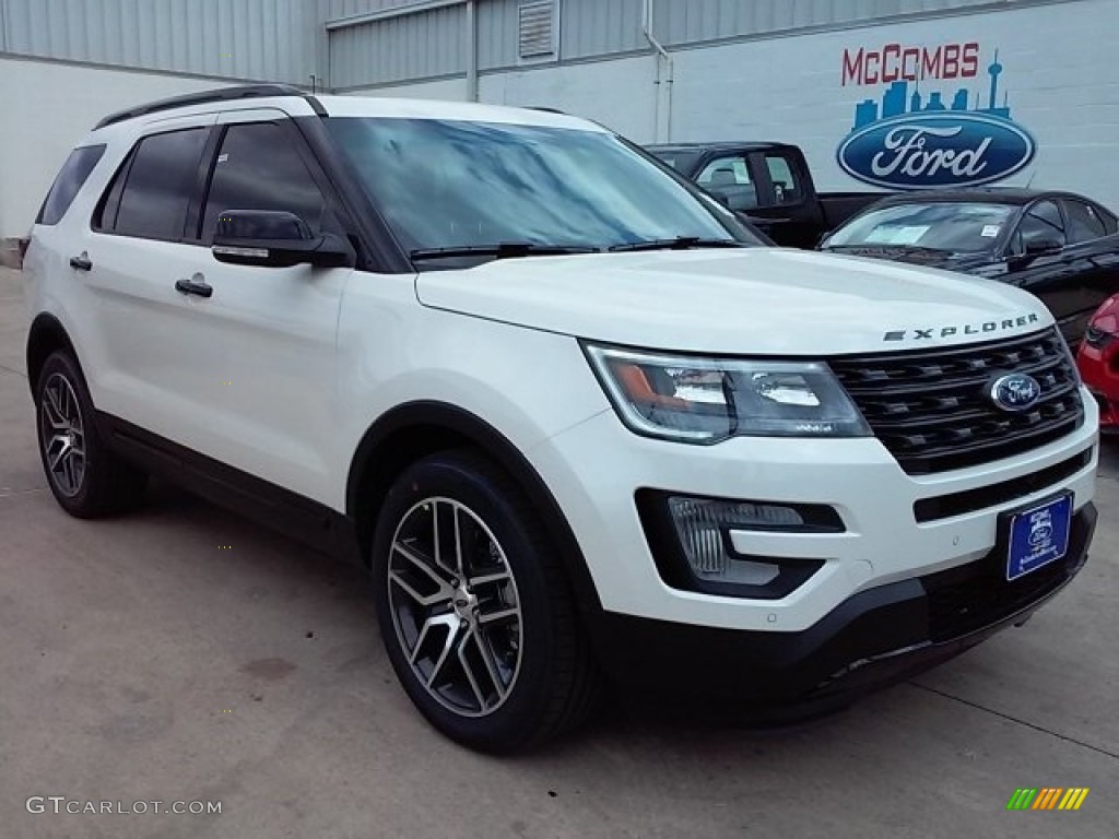 White Platinum Metallic Tri-Coat Ford Explorer