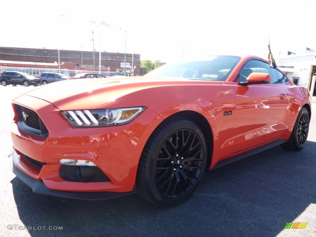 2016 Mustang GT Premium Coupe - Competition Orange / Ebony photo #6