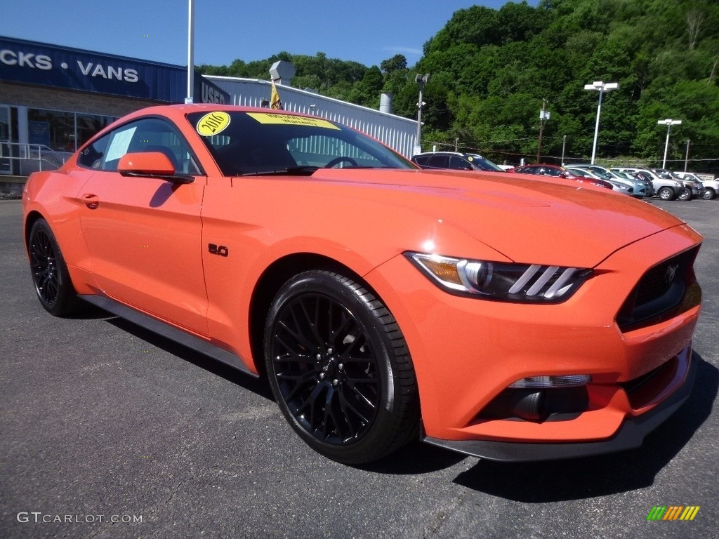 2016 Mustang GT Premium Coupe - Competition Orange / Ebony photo #9