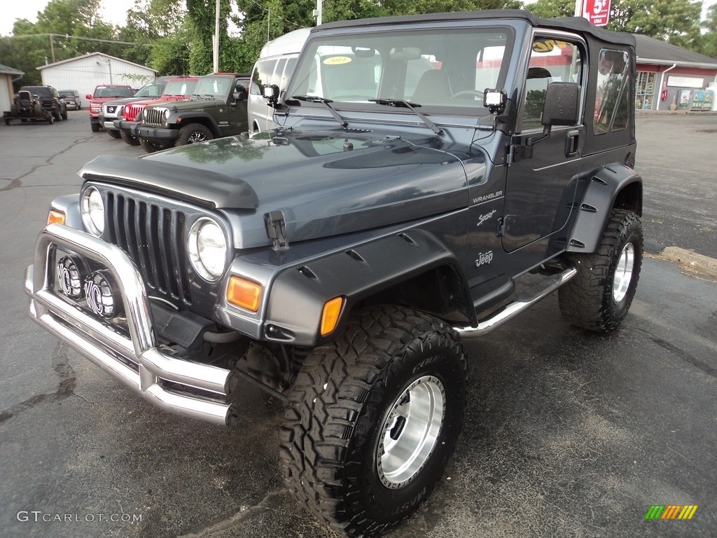 2002 Wrangler Sport 4x4 - Steel Blue Pearl / Agate Black photo #2