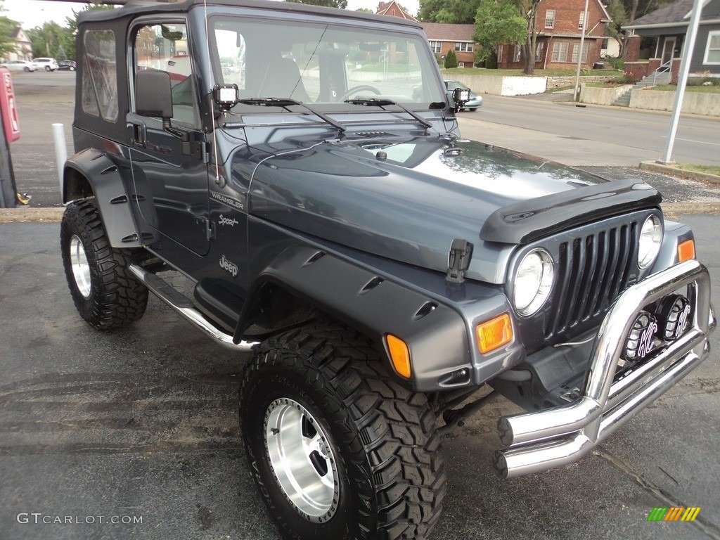 2002 Wrangler Sport 4x4 - Steel Blue Pearl / Agate Black photo #5
