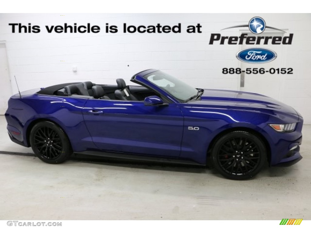 2016 Mustang GT Premium Convertible - Deep Impact Blue Metallic / Ebony photo #1