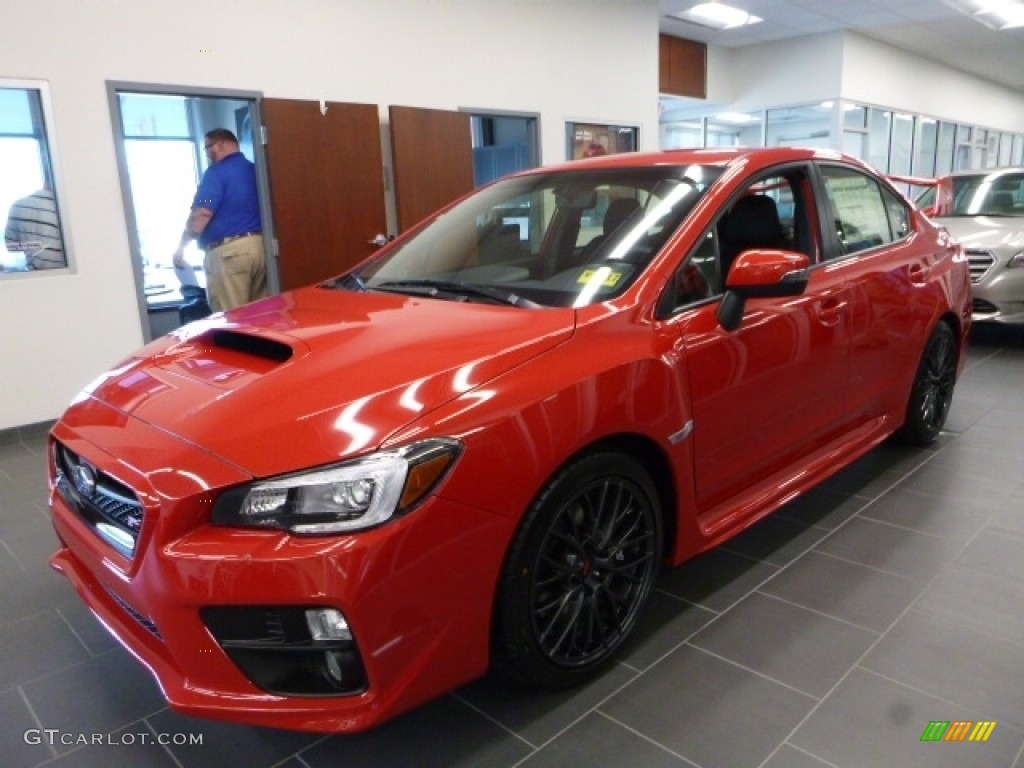 2017 WRX STI - Pure Red / Carbon Black photo #8