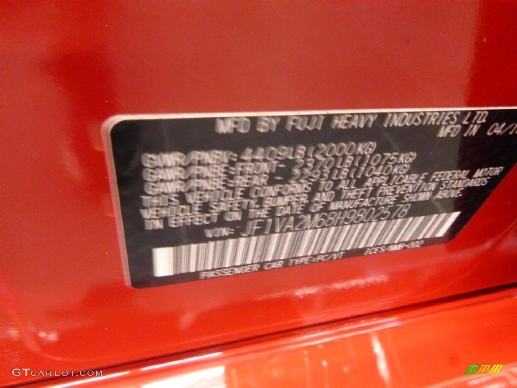 2017 WRX STI - Pure Red / Carbon Black photo #12