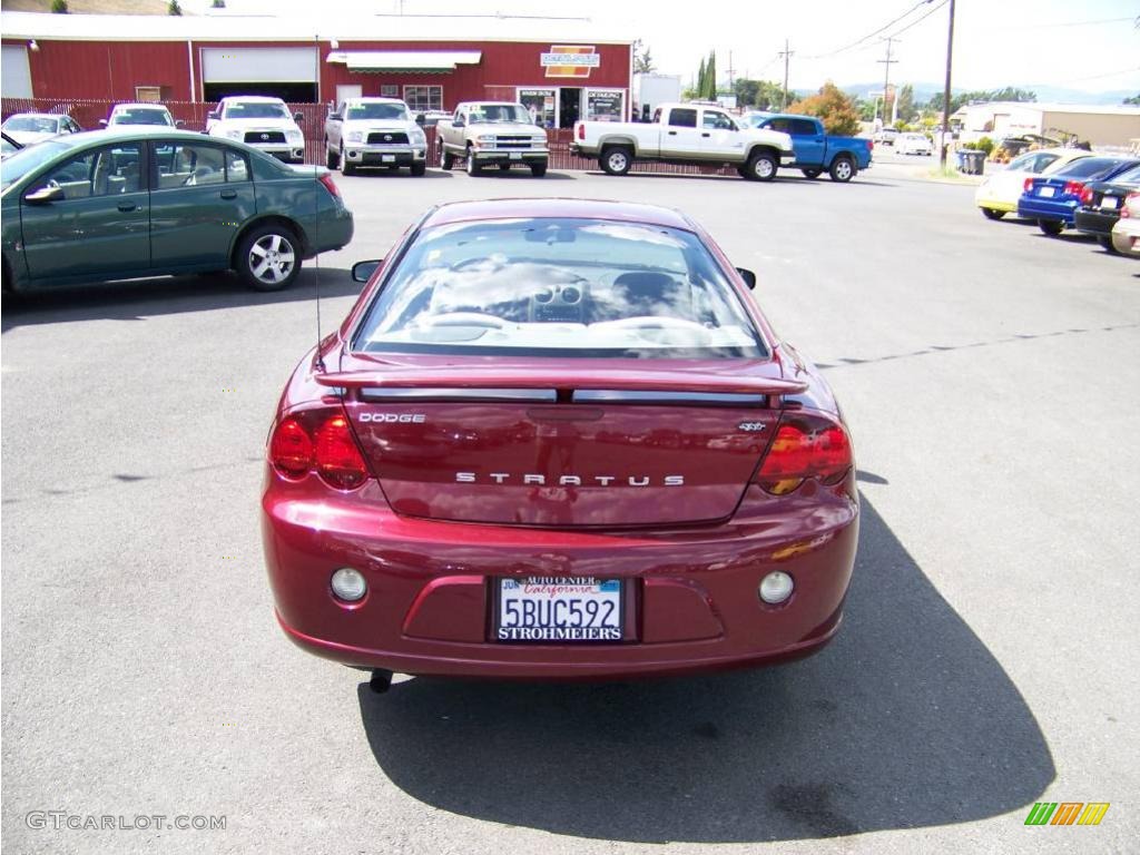 2003 Stratus SXT Coupe - Deep Red Pearl / Dark Taupe/Medium Taupe photo #4