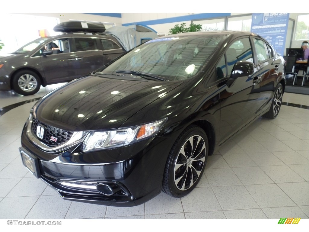 2013 Civic Si Sedan - Crystal Black Pearl / Black photo #1