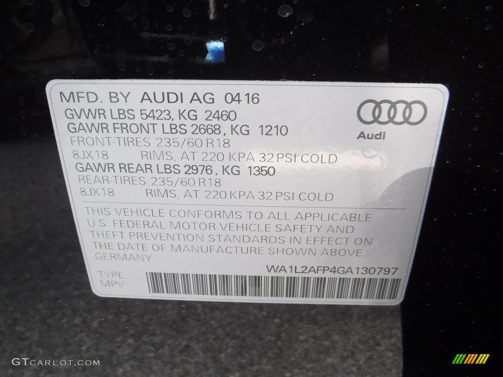 2016 Q5 2.0 TFSI Premium quattro - Mythos Black Metallic / Black photo #39