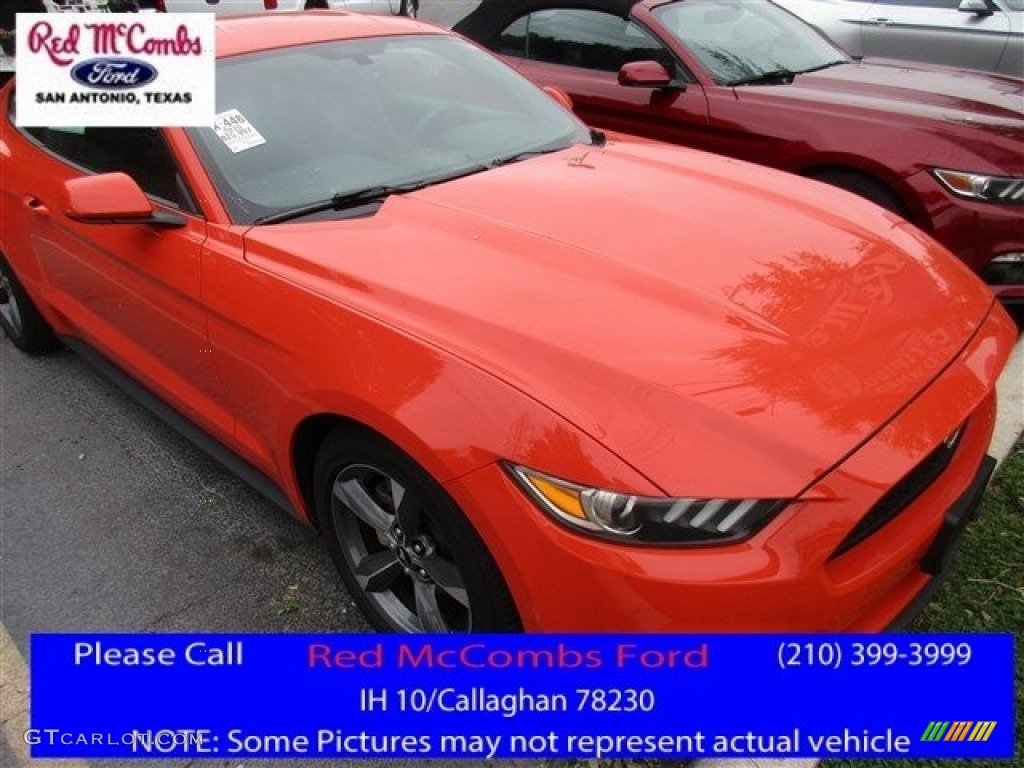 2015 Mustang V6 Coupe - Competition Orange / Ebony photo #1