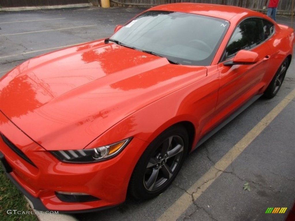 2015 Mustang V6 Coupe - Competition Orange / Ebony photo #2