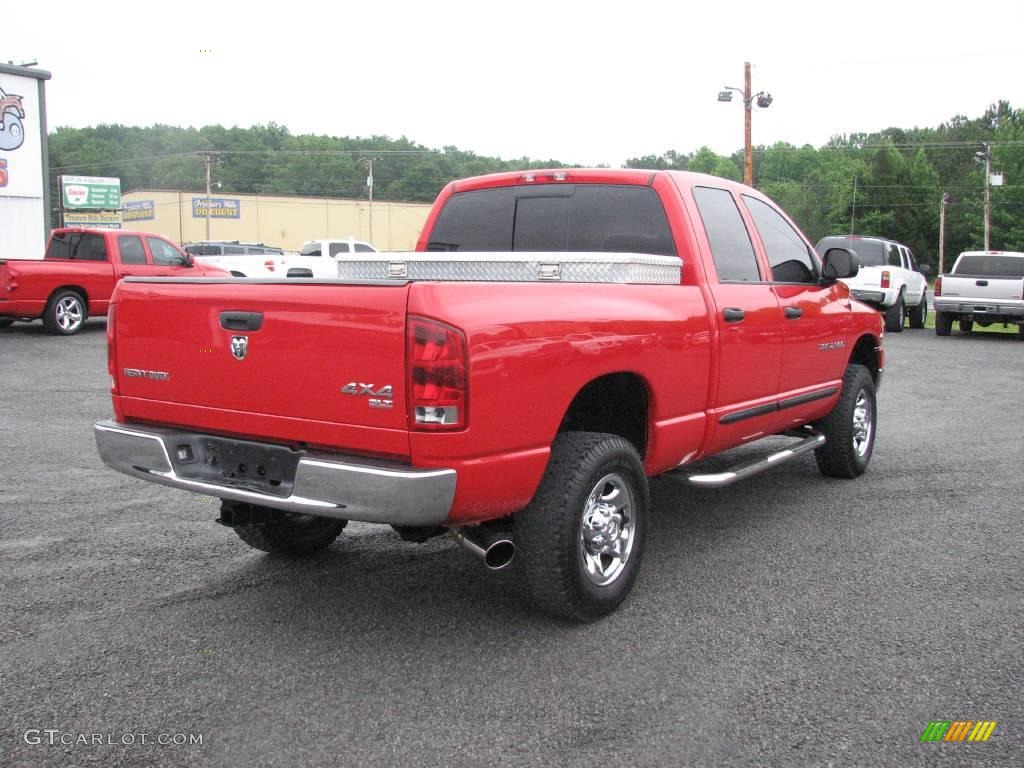 2005 Ram 2500 SLT Quad Cab 4x4 - Flame Red / Dark Slate Gray photo #6