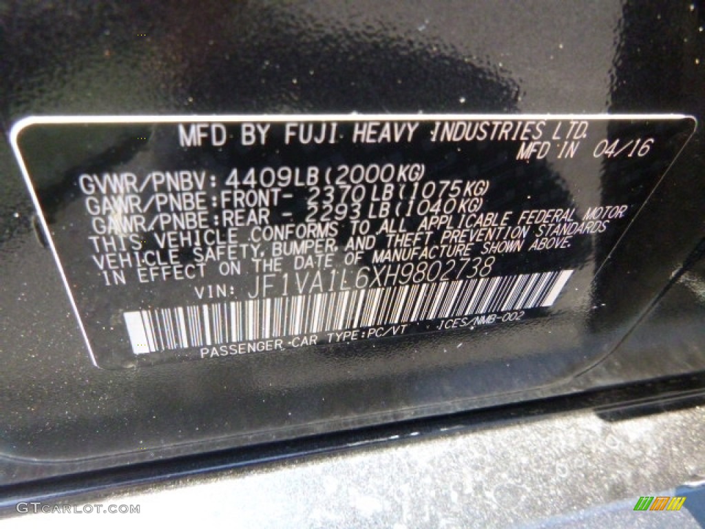 2017 WRX Limited - Dark Gray Metallic / Carbon Black photo #15