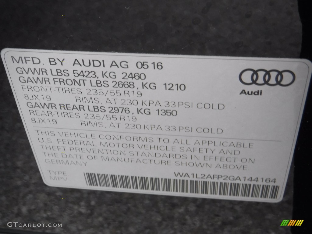 2016 Q5 2.0 TFSI Premium quattro - Mythos Black Metallic / Black photo #40