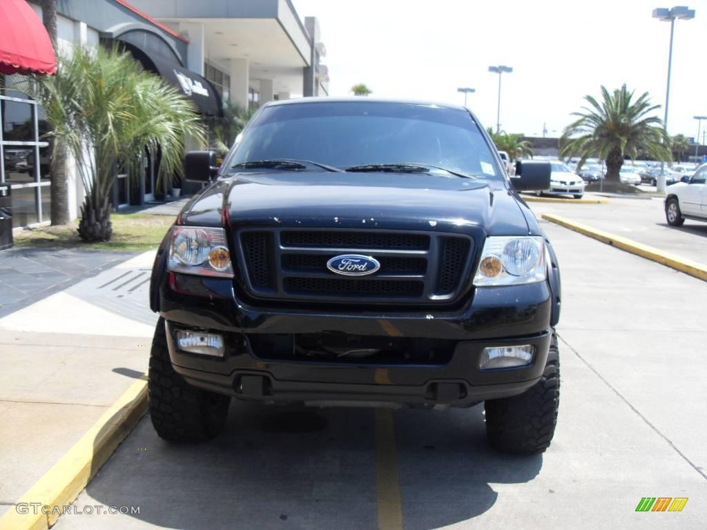 2004 F150 FX4 SuperCrew 4x4 - Black / Black/Medium Flint photo #4