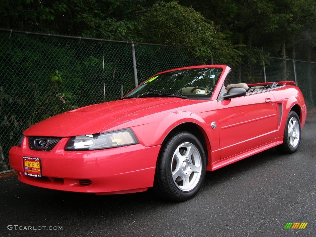 2004 Mustang V6 Convertible - Torch Red / Medium Parchment photo #1