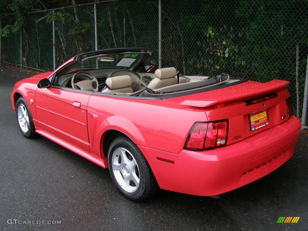 2004 Mustang V6 Convertible - Torch Red / Medium Parchment photo #4