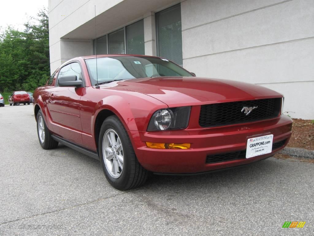 2005 Mustang V6 Deluxe Coupe - Redfire Metallic / Medium Parchment photo #1