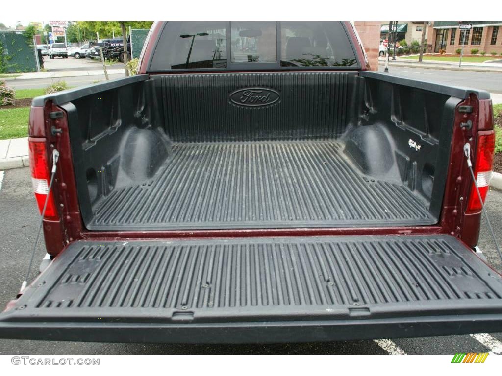2005 F150 Lariat SuperCab 4x4 - Dark Toreador Red Metallic / Tan photo #9