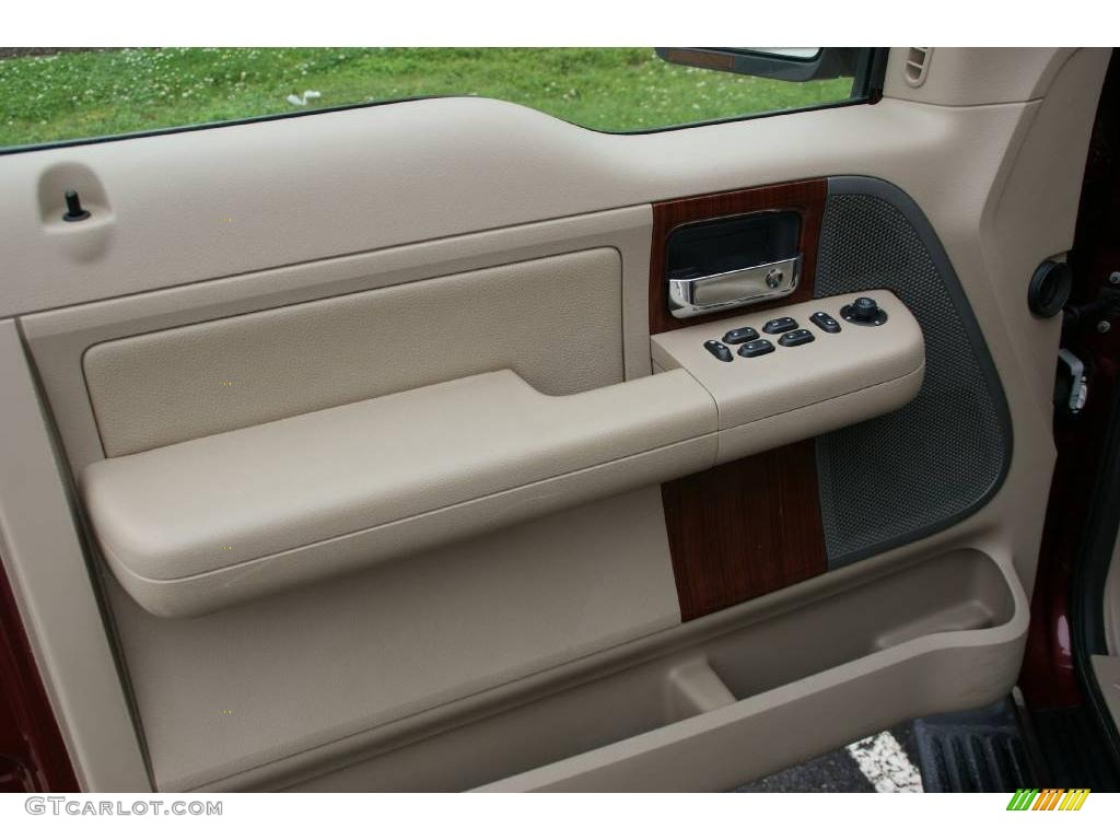 2005 F150 Lariat SuperCab 4x4 - Dark Toreador Red Metallic / Tan photo #12
