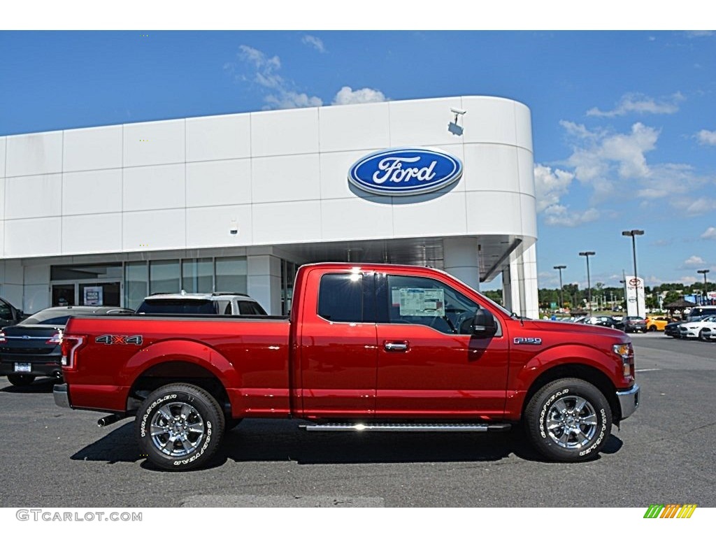 2016 F150 XLT SuperCab 4x4 - Ruby Red / Medium Earth Gray photo #2