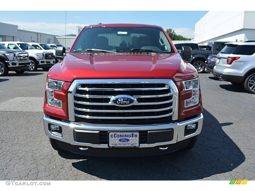2016 F150 XLT SuperCab 4x4 - Ruby Red / Medium Earth Gray photo #4