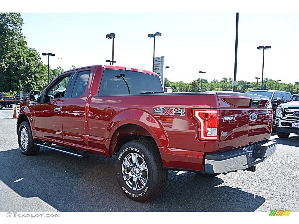 2016 F150 XLT SuperCab 4x4 - Ruby Red / Medium Earth Gray photo #18
