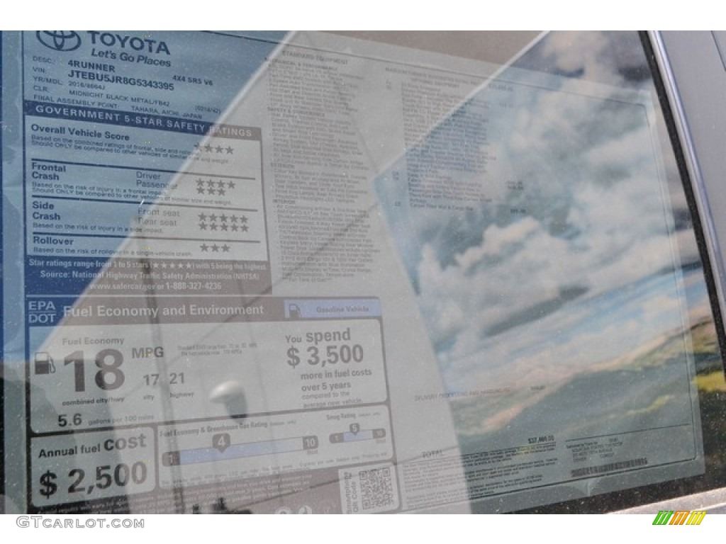 2016 4Runner SR5 4x4 - Midnight Black Metallic / Sand Beige photo #11