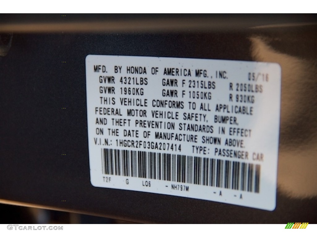 2016 Accord EX Sedan - Modern Steel Metallic / Black photo #19