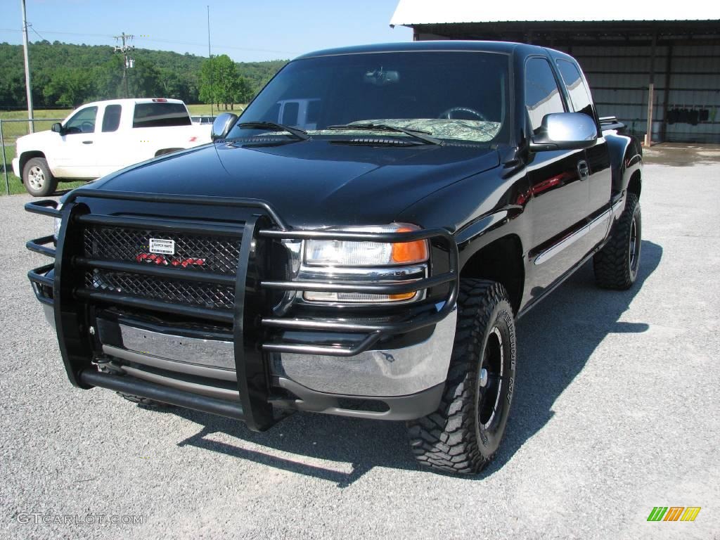 2002 Sierra 1500 SLT Extended Cab 4x4 - Onyx Black / Graphite photo #2