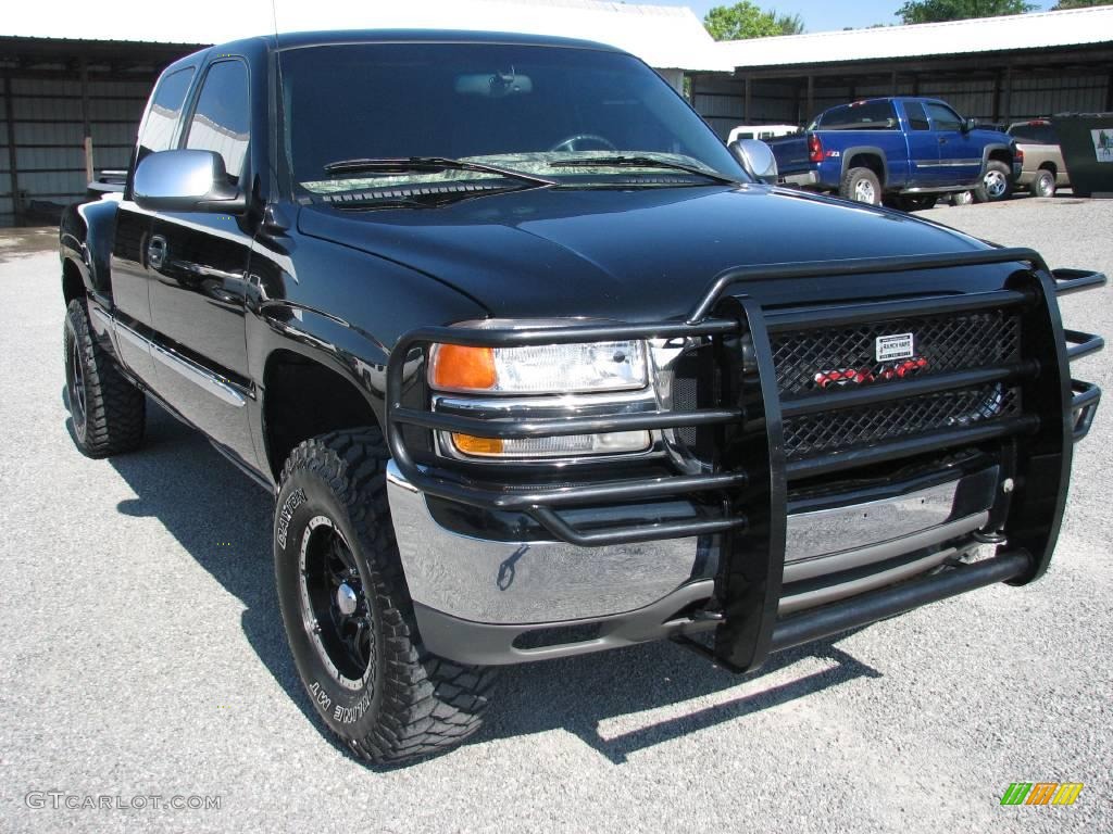 2002 Sierra 1500 SLT Extended Cab 4x4 - Onyx Black / Graphite photo #4